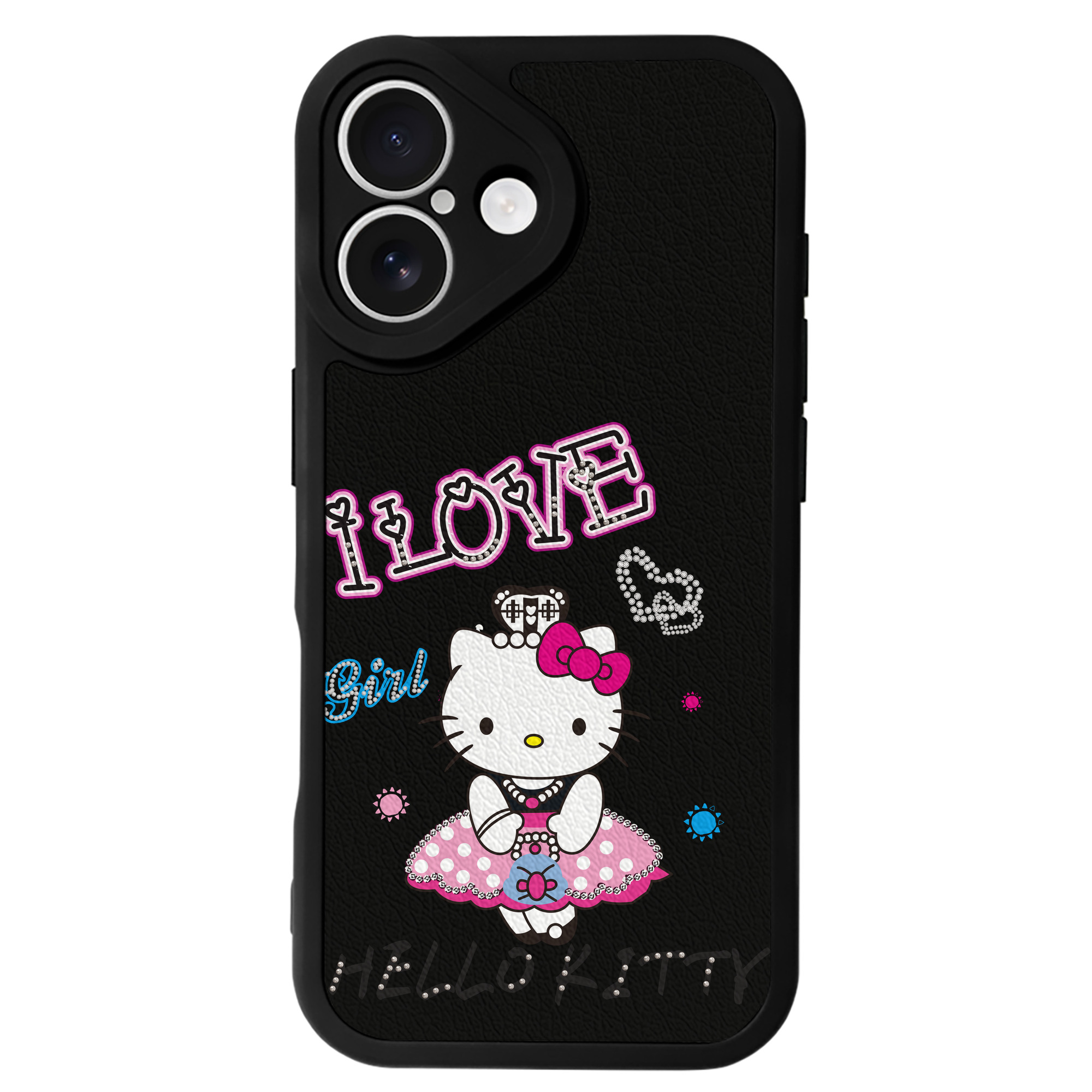 （画像用） Hello Kitty ハローキティ 【iPhone 16シリーズ対応】シリコンスマホケース（レザー調） 材質：シリコン